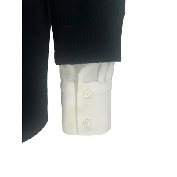 Brochu Walker Looker Layered V Neck Sweater Black Mixed Media XS - Picture 15 of 16